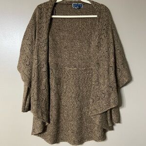 Karen Scott Tan Open-Front Poncho